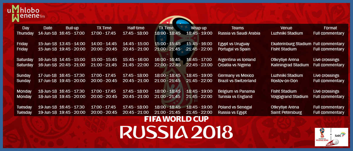 UWFM Fifa Schedule UMHLOBOWENENEFM